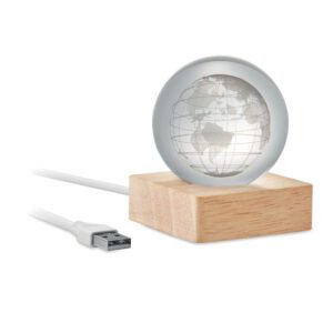 Skleněný globus s LED světlem GLOBE LIGHT